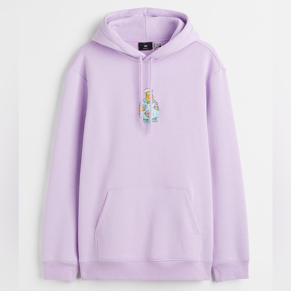 Homer Simpson Embroidered Purple Hoodie - Picture 2 of 4